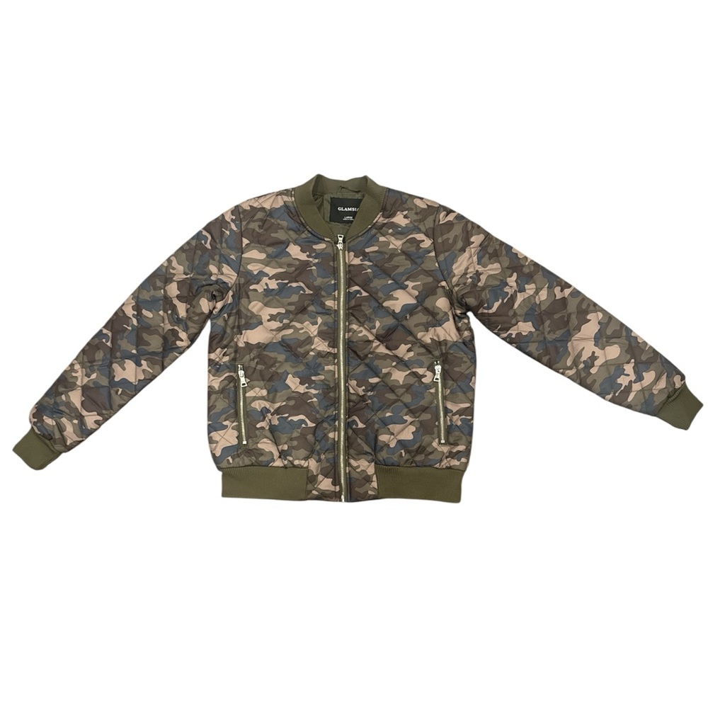 Camouflage Bomber Puffer Jacket Size L